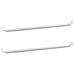 vidaXL kardinapuud 2 tk, valge ja h&otilde;bedane, 40-60 cm, alumiinium