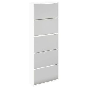 vidaXL 5 sahtliga kingakapp, peegliga, valge 63 x 17 x 169,5 cm