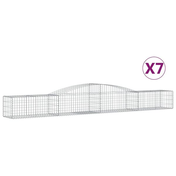 vidaXL kaarekujulised gabioonkorvid 7 tk, 400x50x40/60 cm, raud