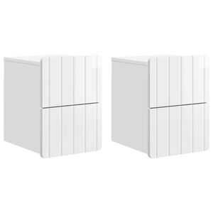 vidaXL Seinale kinnitatav &ouml;&ouml;tis 2 pcs K&otilde;rgl&auml;ikega valge Tehispuit