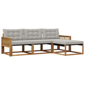 vidaXL V&auml;li diivanikomplekt padjaga 4 pcs Naturaalne ja helehall
