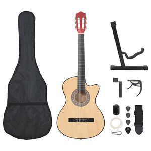 vidaXL 12-osaline akustilise kitarri komplekt 6 keelega, 38''