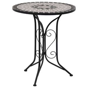 vidaXL mosaiikplaadiga bistroolaud, hall, 60 cm, keraamiline