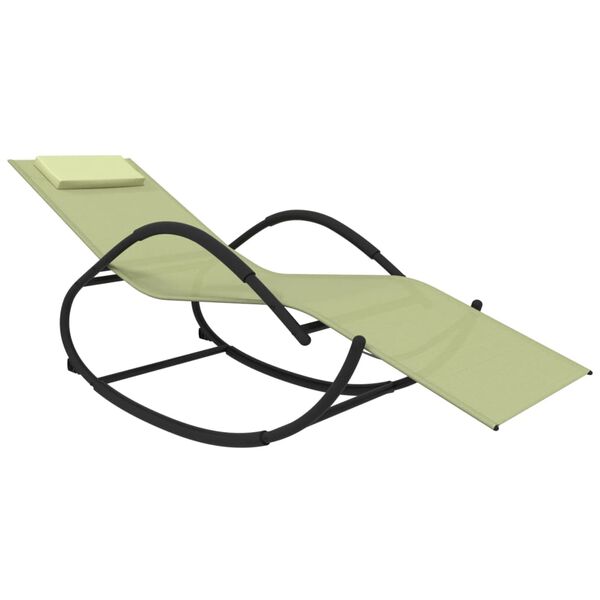 vidaXL kiikuv lamamistool, kreemjas, teras ja tekstileen