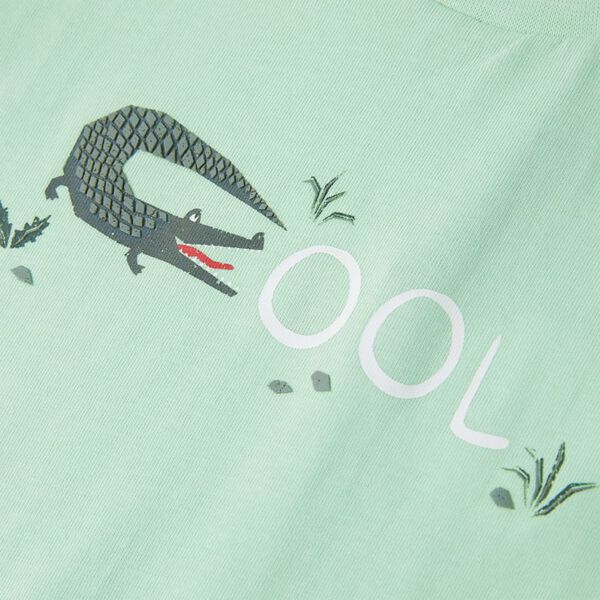 L&uuml;hikeste varrukatega laste T-s&auml;rk, heleroheline, 116