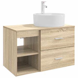 vidaXL Vannitoa m&ouml;&ouml;bleset 2 pcs Sonoma tamm Tehispuit