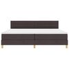 vidaXL LED Box Spring Voodi madratsiga Tume pruun 200 x 200 cm kangas
