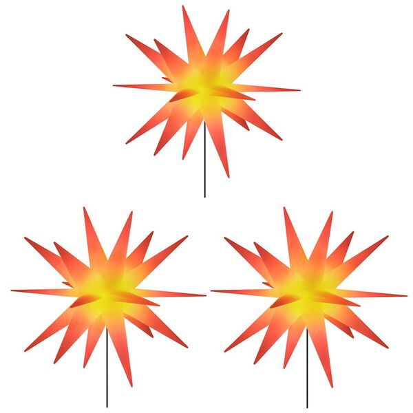 vidaXL jõulutuled ogadega 3 tk, LED, kokkupandav, punane, 35 cm