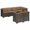 vidaXL 7-Kohaline Aia Sofa Padi Rattan V&auml;limus PP Helehall