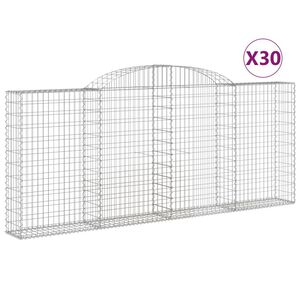 vidaXL kaarekujulised gabioonkorvid 30 tk, 300x30x120/140 cm, raud