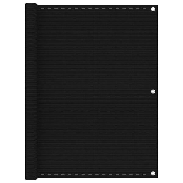 vidaXL rõdusirm, must, 120 x 600 cm, HDPE