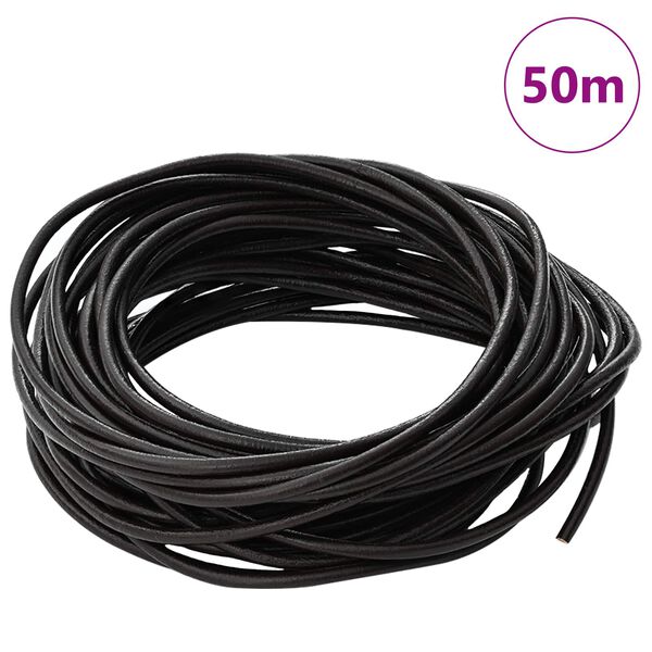 vidaXL Nahk k&ouml;is Tume pruun &Oslash;2,5 mm x 50 m Nahk