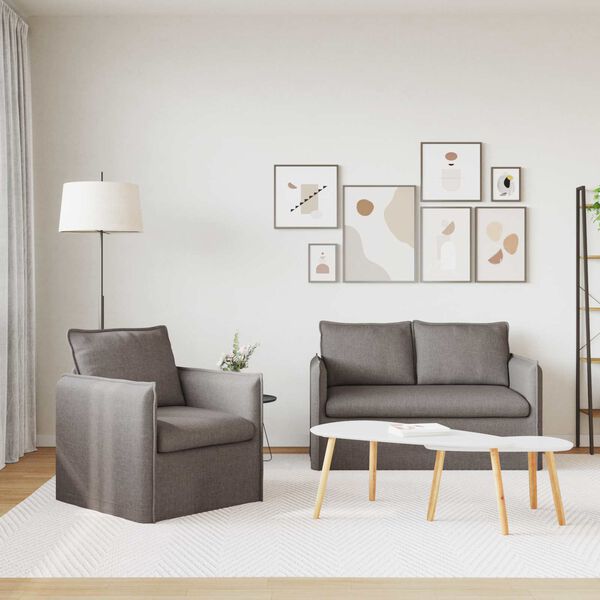 vidaXL Diivanikomplekt 2 pcs Pruunikashall 196 x 82 x 85 cm kangas