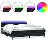 vidaXL kontinentaalvoodi madrats ja LED, must, 200x220 cm, samet
