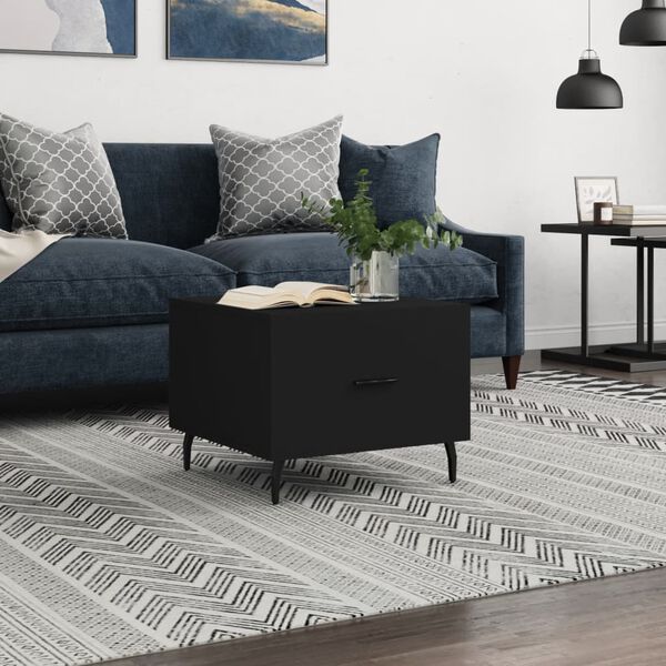 vidaXL kohvilaud, must, 50x50x40 cm, tehispuit