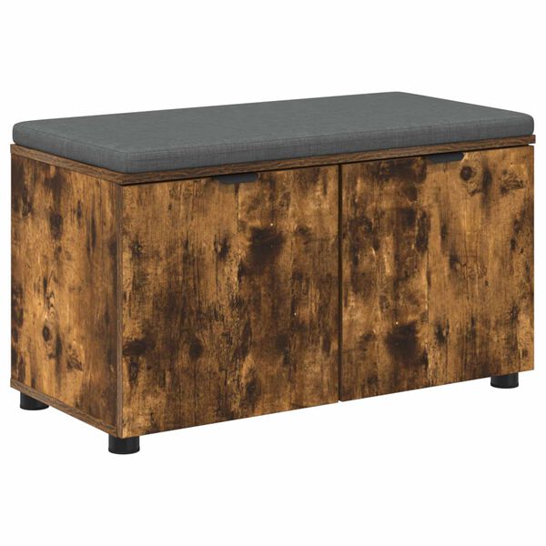 vidaXL Hallipink padjaga uksega Suitsetatud tamm 80 x 46 x 46 cm