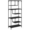 vidaXL Raamatukapp 6 tasandit 81 x 36 x 176 cm Tehispuit Must tamm