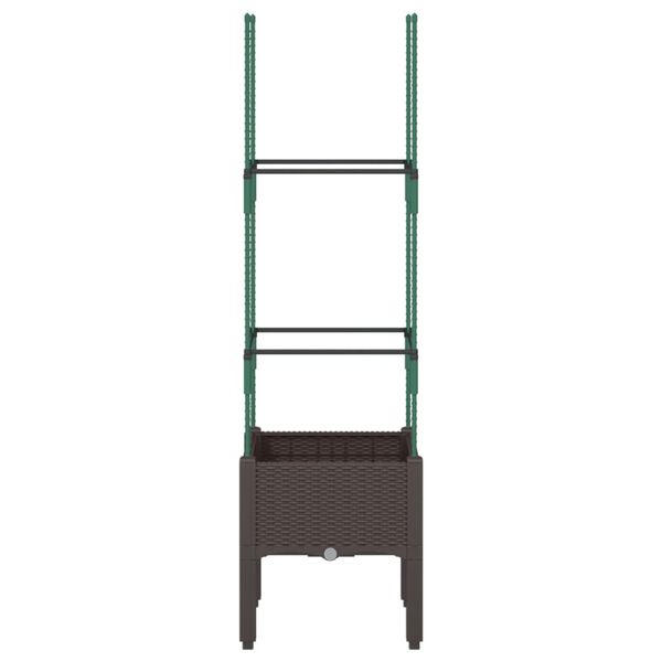 vidaXL võrega taimekast, pruun, 40 x 40 x 142,5 cm, PP