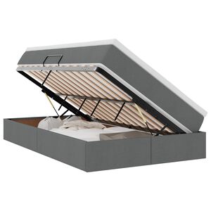 vidaXL Voodi hoiukohaga ja madratsiga Tumehall 120 x 200 cm Pol&uuml;ester