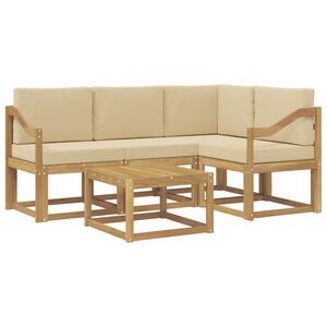 vidaXL V&auml;li diivanikomplekt padjaga 5 pcs Valge ja Beez