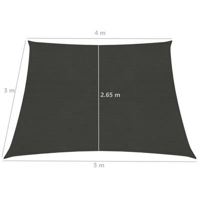vidaXL päikesepuri 160 g/m² antratsiithall, 4/5x3 m, HDPE