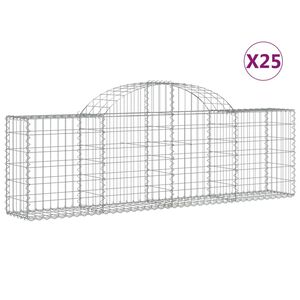 vidaXL kaarekujulised gabioonkorvid 25 tk, 200x30x60/80 cm, raud