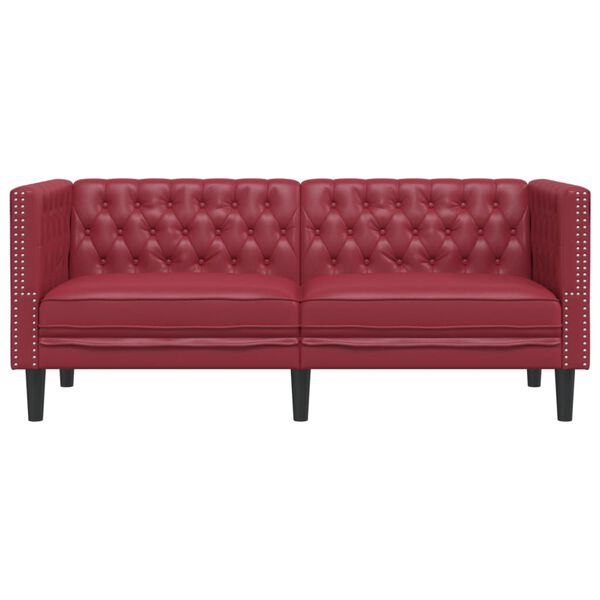 vidaXL Chesterfield 2-kohaline, veinipunane, kunstnahk