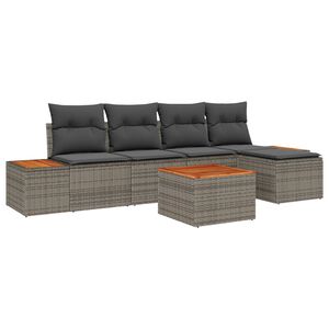 vidaXL Aia Diivanikomplekt padjaga 6 pcs Hall Pol&uuml;rottang