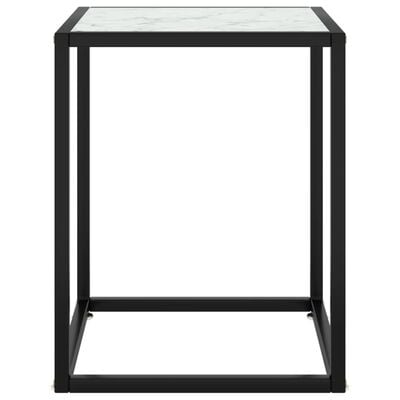 vidaXL kohvilaud, must, valge marmorklaas, 40 x 40 x 50 cm
