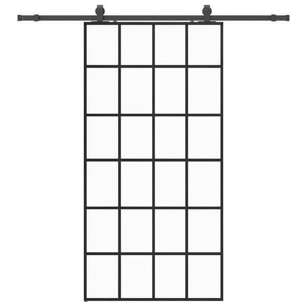 vidaXL liuguks tarvikutega, must, 102 x 205 cm, ESG-klaas