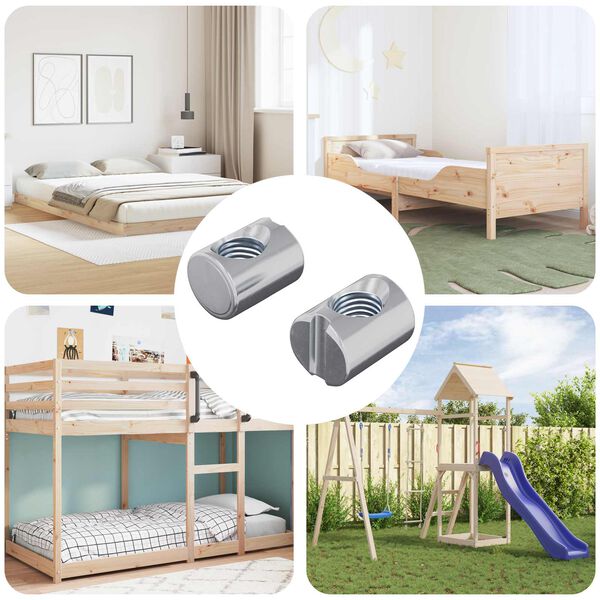 vidaXL Barrel mutrid 2 pcs H&otilde;bedane M6 x 13 mm Metall