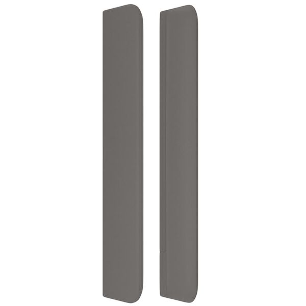 vidaXL voodipeats servadega, hall, 203x16x118/128 cm, kunstnahk