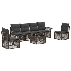 vidaXL Aia Diivanikomplekt 7 pcs Hall pol&uuml;rotang