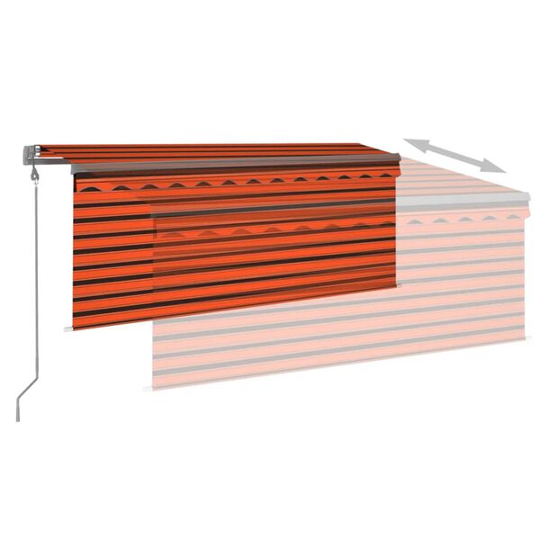 vidaXL automaatne varikatus rulooga, 3x2,5 m, oranž/pruun