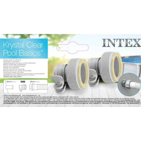 Intex adapterid B 2 tk voolikutele 32 mm kuni 38 mm