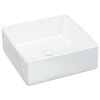 vidaXL valamu, valge, 37x37x13 cm, keraamiline, kandiline