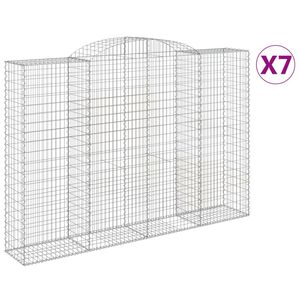 vidaXL kaarekujulised gabioonkorvid 7 tk, 300x50x200/220 cm, raud