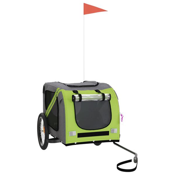 vidaXL lemmiklooma ratta järelkäru, roheline ja hall, kangas/raud