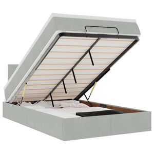 vidaXL Ottomani voodiraam madratsiga, helehall, 120x200cm, samet