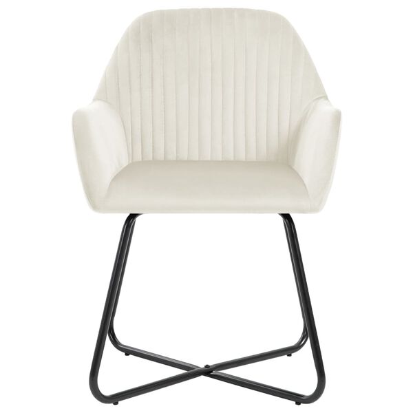 vidaXL söögitoolid 6 tk, kreemjasvalge, samet