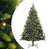 vidaXL Tehis hingedega j&otilde;ulupuu 300 LED-iga Roheline 210 cm PVC ja PE