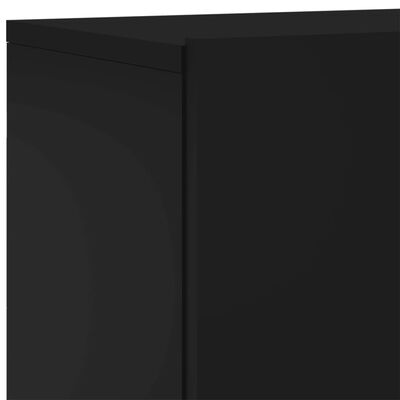 vidaXL 6-osaline telerikappide komplekt, must, tehispuit