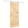 vidaXL Libisev uks Looduslik ja Valge 85 x 210 cm Tahke m&auml;nnipuit