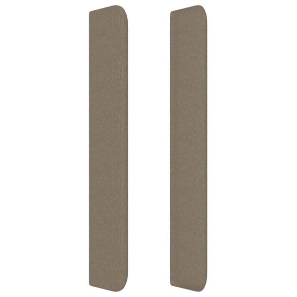 vidaXL voodipeats servadega, pruunikashall, 183x16x118/128 cm, kangas