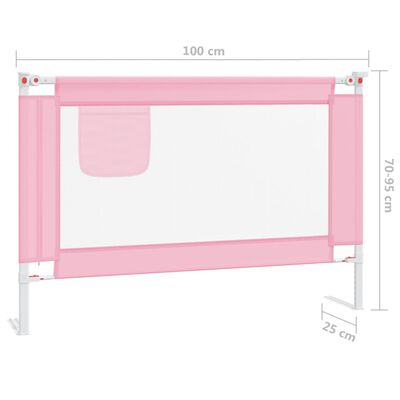 vidaXL voodipiire väikelapse voodile, roosa, 100 x 25 cm, kangas