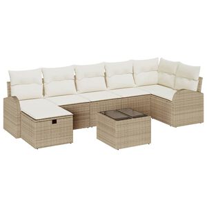 vidaXL Aia Diivanikomplekt padjaga 8 pcs Beež Pol&uuml;rooster