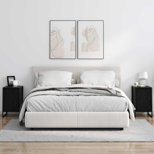 vidaXL &Ouml;&ouml;kapp Must tamm 39,5 x 30 x 50 cm Tehispuit