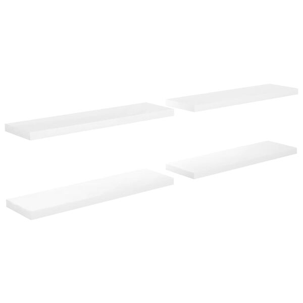 vidaXL seinariiulid, 4 tk, k&otilde;rgl&auml;ikega, valge, 90 x 23,5 x 3,8 cm MDF