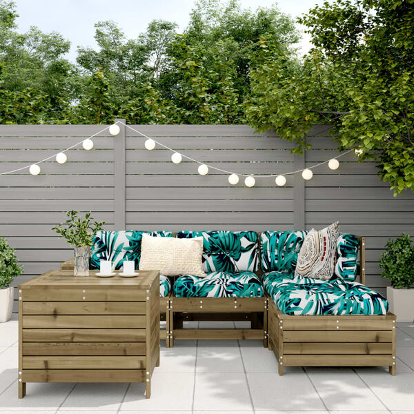 vidaXL 5-osaline aiadiivani komplekt, immutatud m&auml;nnipuit