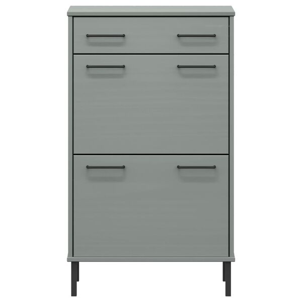 vidaXL kingakapp, metalljalgadega, hall, männipuit, "OSLO"